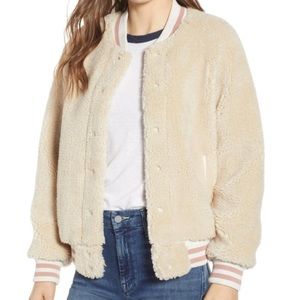 Mother faux Shearling Letterman Jacket